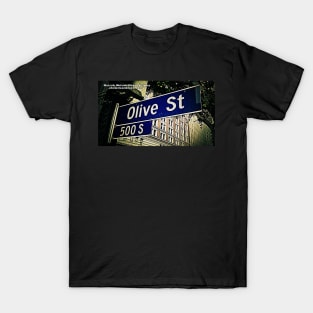 Olive Street, Los Angeles, California by Mistah Wilson T-Shirt